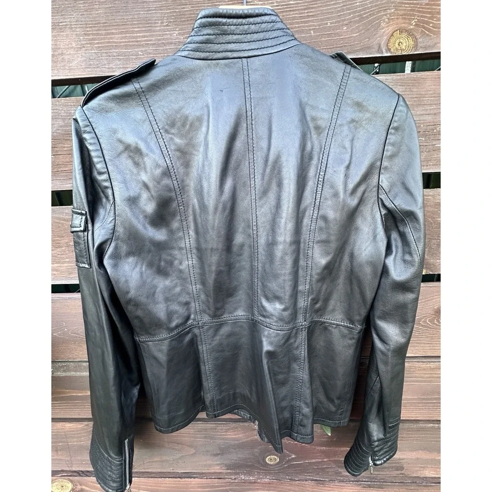 Tory Burch Black Leather Moto / Biker Jacket - Soft Leather‎ *Size 10 /Medium